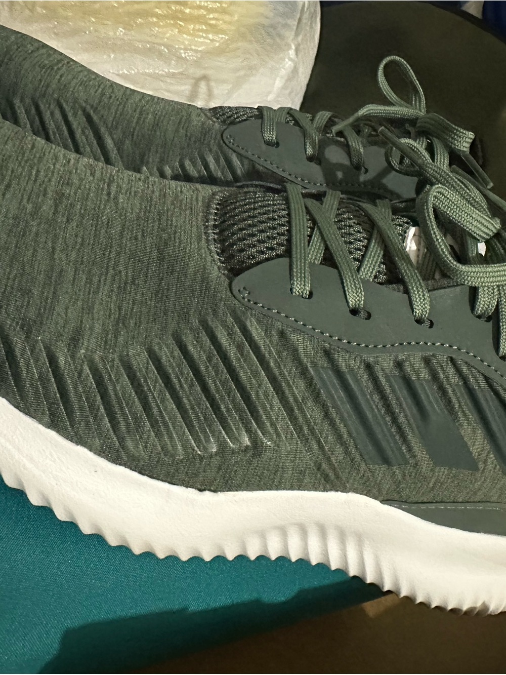 Men's Adidas Alpha Bounce RC Olive Green Athletic Sneakers - Brand Unspecified
